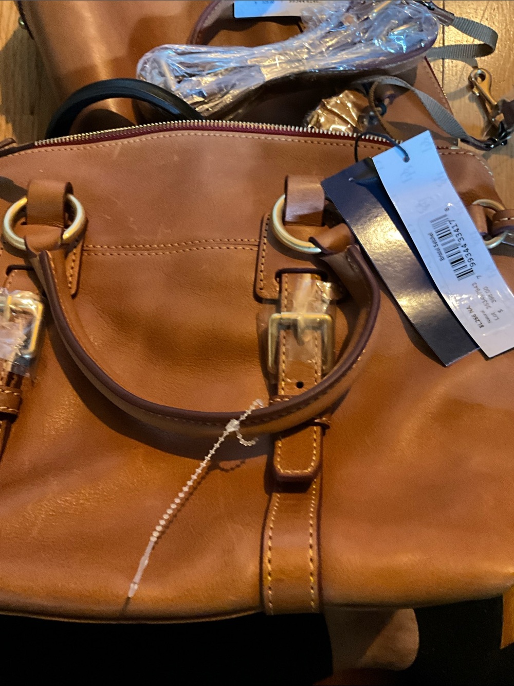 Dooney & Bourke Brown and Black Leather Satchel Set - Picture 7 of 7